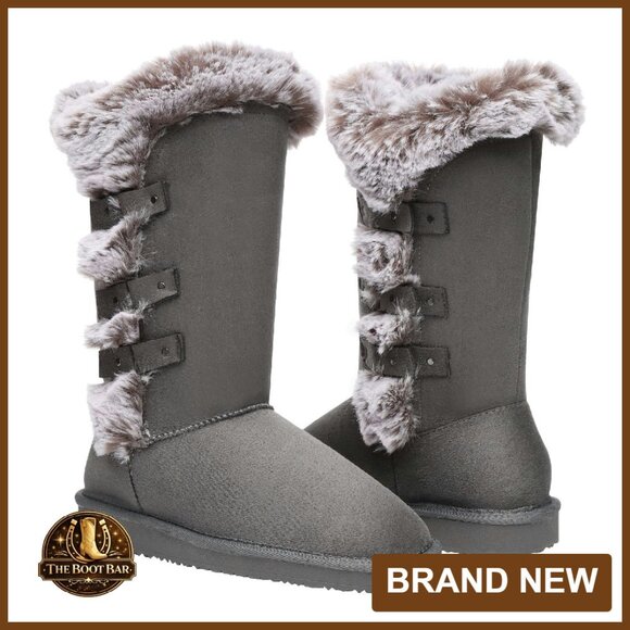 Faux Fur Lined Winter Snow Boots Women's Tall Mid-Calf Waterproof